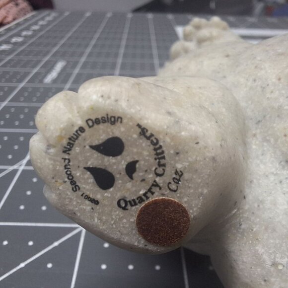 Quarry Critters Caz 2001 Cat Figurine Resin Stone Wave Grin Smile Kitty Vintage - Picture 7 of 10